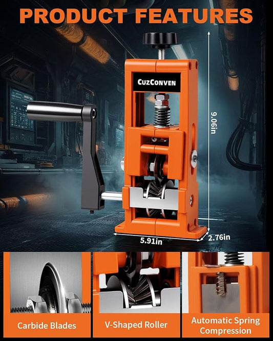 CuzConven Wire Stripper Machine,0.04-1 Inch Scrapping Copper Wire Peeler Machine, Drill Powered/Hand Crank Dual-drive Wire Stripper Tool for Scrap Copper Recycling & DIY etc.