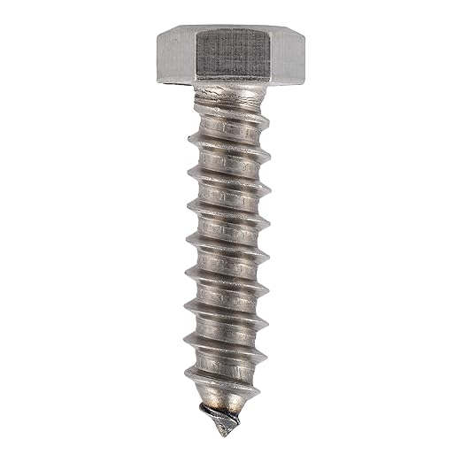 3/8 x 1 Stainless Lag Bolt (25-Pack) 18-8 Stainless Steel, Heavy Duty Hex Wood Lag Screw, ASME B18.2.1 Commercial/Industrial Grade by Makers Bolt