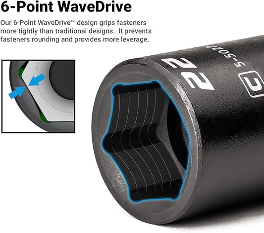 Capri Tools Deep Impact Socket, 1/2-Inch Drive, 6-Point, Metric (15 mm)