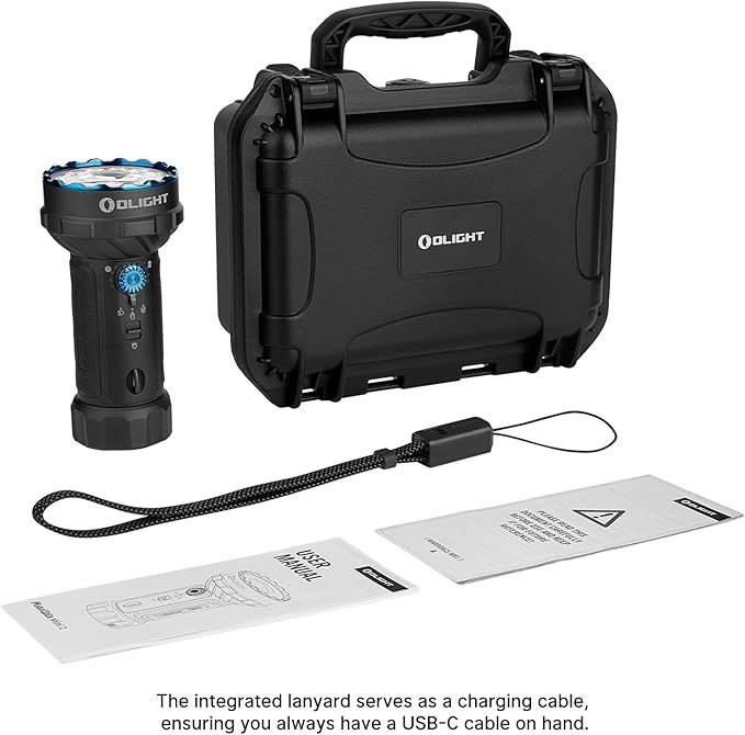 OLIGHT Marauder Mini 2 Bright Flashlight 10,000 Lumen with 750 Meters Beam Distance, Rechargeable Light with Dual Charging & 5 Lighting Modes for Outdoor, Camping, Emergencies (Black)