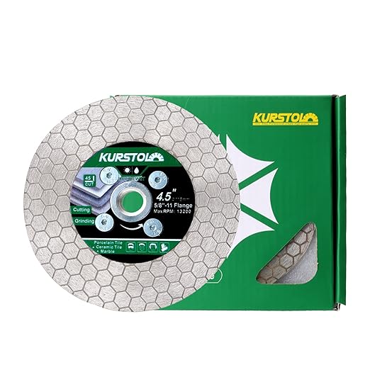 Tile Diamond Saw Blade - 4.5"/115mm Dual-Purpose Diamond Cutting Disc,Angel Grinder Blade Arbor 5/8"-11 Thread for Cutting and Grinding Ceramic Tiles,Porcelain,Granite,Marble