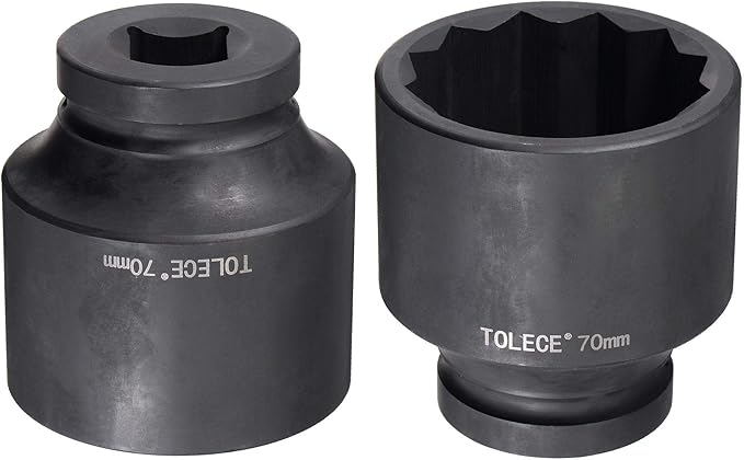 uxcell 1-Inch Drive 70mm 12-Point Impact Socket, CR-MO Steel 104mm Length, Standard Metric Sizes