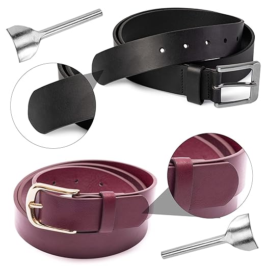 Caydo 7 Pieces Leather Craft Tools Half-Round Punch Arc-Shaped Leather Edge Cutter Punch for Crafting Strap Belt, Wallet and Bag DIY Handwork 10-40mm