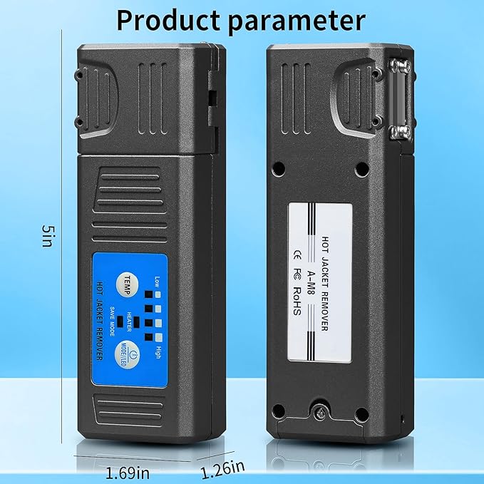 M8 Fiber Optical Thermal Stripper Handheld Horizontal Thermal Stripper Suitable for Bundled/Bare Fiber/Strip Fiber 1-48 Core Fiber Automatic Heating Stripping Tool