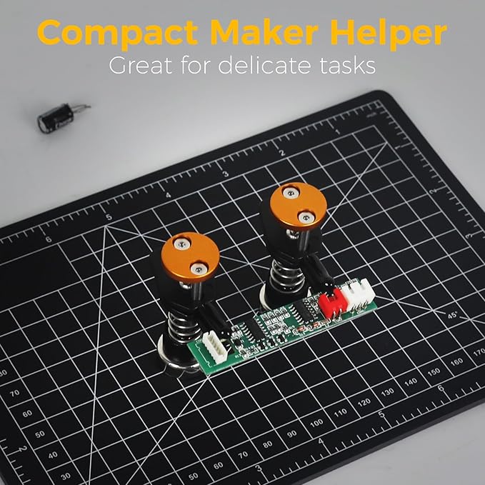 Magnetic Helping Hands Clamp Metal, Adjustable Third Hand Soldering Holder Stand For Small Electronics, Hobby DIY, Craft, PCB Repair, Precise Work, Exclusive Dual-Head Ultra-Grip