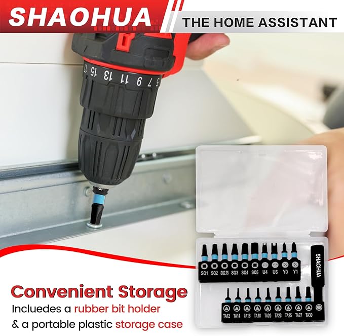 20PCS Screwdriver Bit Set, 1"Triangle Screwdriver Set TA12-30, Square Drive Bits#2,2.75,3,4,5, U-Shaped Bits Set U4,U6, Y-type screwdrivers Y0,Y1, S2 Steel Hex Head Drill Bit Set with 1/4" Bit Holder