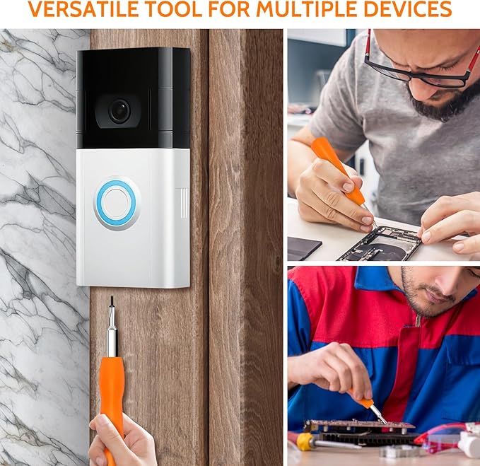 Ring Doorbell Screwdriver for ALL Models Ring Video Doorbell 4-in-1 Doorbell Maintenance Kit-Orange