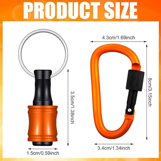 Gisafai 24 Pcs 1/4 Inch Bit Holder Keychain Hex Shank Aluminum Alloy Screwdriver Bits Holder Extension Bar Keychain Screw Adapter Drill Change Handheld Portable(Yellow)