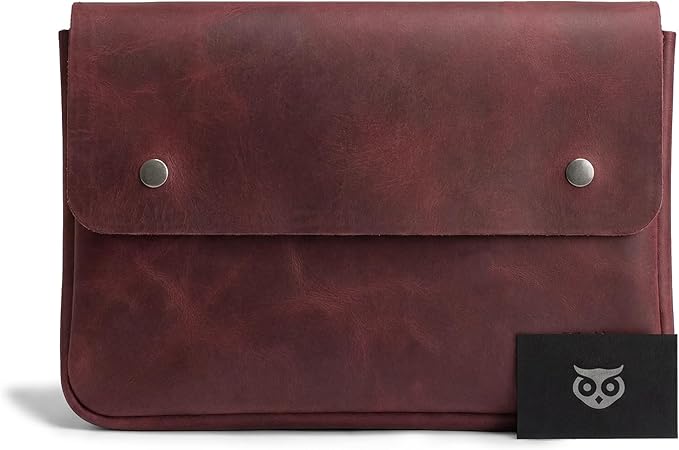Hide & Drink, Vintage Folder Document Holder, File Case, A5 Binder, Envelope Portfolio, Full Grain Leather, Handmade, Sangria