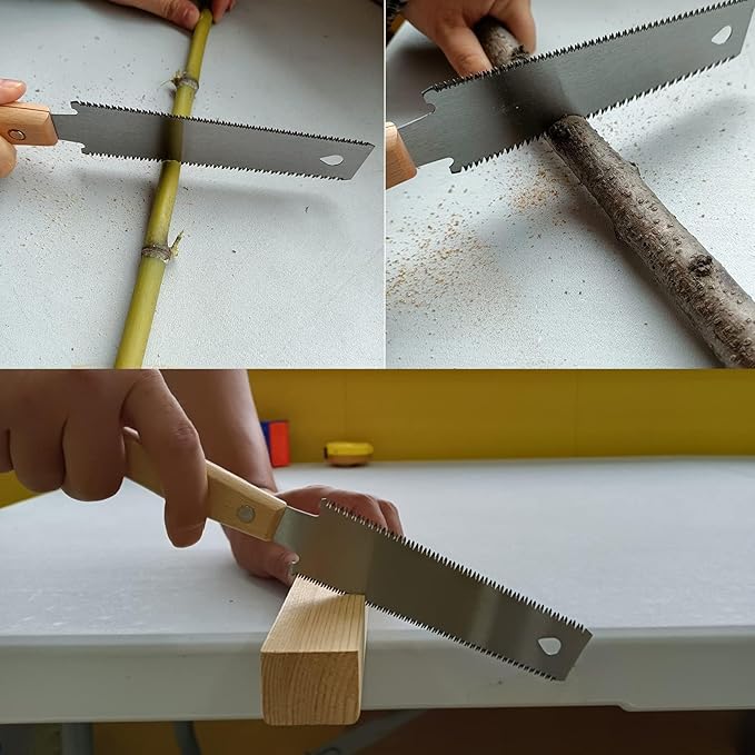 Hand Saw - 6 in Japanese Pull Saw with Flexible Exchangable SK5 Blade for Woodworking, Garden Trim, DIY