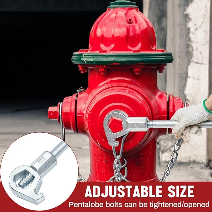 Tandefio 2 Pcs Fire Hydrant Wrench tool Heavy Duty Adjustable, Fits 1-1/2" to 6" Bolt Head Sizes, Fire Equipment Hydrant Wrench for Loosening Caps and Opening Valves, Tightening Nuts, Pipes
