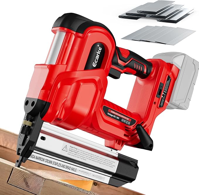 Ecarke 2" Electric Nail Gun Compatible with Milwaukee 18V Battery(No Battery),2 in 1 Cordless Brad Nailer Stapler with 1000 Nails,18 Gauge Nail Gun Battery Powered,2 Firing Modes for Trim Wood DIY