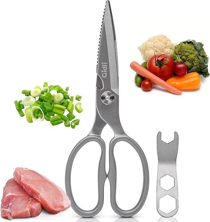 Premium Kitchen Scissors by Gidli ??Lifetime Replacement Warranty* - Heavy Duty Kitchen Shears for Food ??All-Purpose Stainless Steel Scissors ??Dishwasher Safe, Comes Apart for Easy Cleaning