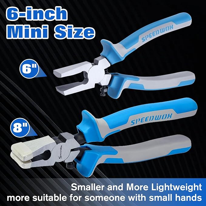 SPEEDWOX 6" 3Pcs Glass Running Pliers Glass Breaking Pliers and Breaker Grozer Pliers Glasses Cutting Pliers Set with 2 Pair of Rubber Tips Key Fob Pliers for Stained Glass Cutter
