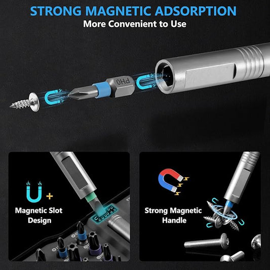 Magnetic Screwdriver Set,50 In 1 Ratchet Screwdriver Kit,Precision Screw Drive Torx Bit with Handle,Multi Tool Gift for Glasses Repair,Watch,Tech Lovers,Bike,Electronics,Home,Phone,Computer,Laptop,Diy