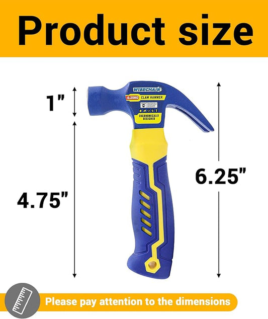 8 oz Professional Small Claw Hammer 45# Steel – Anti-Slip Grip & Nail Starter