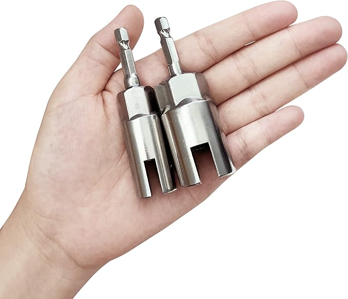 2 Pack (13mm,19mm) 1/4 Inch Hex Shank Nut Driver Power Wing Nut Driver Set Bit Socket Wrenches Tools Set Slot Wing Nuts Drills Bits for Panel Nuts Screws Eye C Hook Bolt