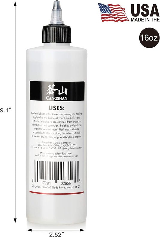 Cangshan 1026566 Blade Protection Mineral Oil, 16 OZ, Made in USA
