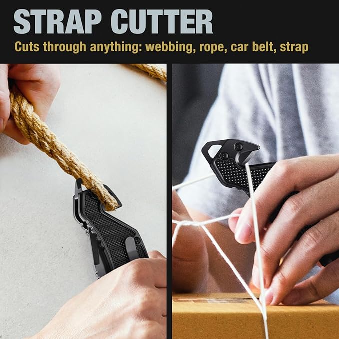 GOOD WORKER Legal Pocket Knife with 2.95??Serrated Blade, Glass Breaker, Seat Belt Cutter - EDC Sharp Folding Knives with Portable Clip - Small Tool for Tactical Camping Survival Hiking - Gifts for Men, Women