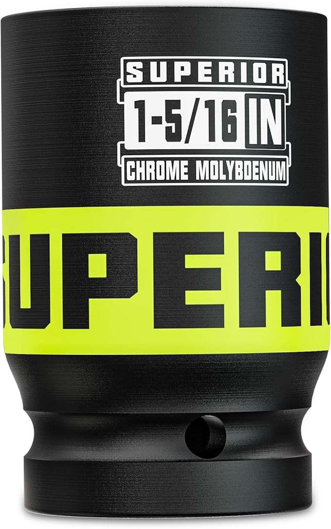3/4" Drive Impact Socket, 1-5/16 Inch Deep Socket, SAE Axle Nut Socket, 6 Point, CR-MO, Automotive, Truck Maintenance, Heavy Equipment Repair