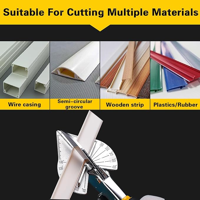 Multifunctional Trunking Miter Shears for Molding and Trim Cutter Adjustable 45 To 135 Degree Hand Tools for Cutting Plastic PVC and Molding Trim with Replacement blades