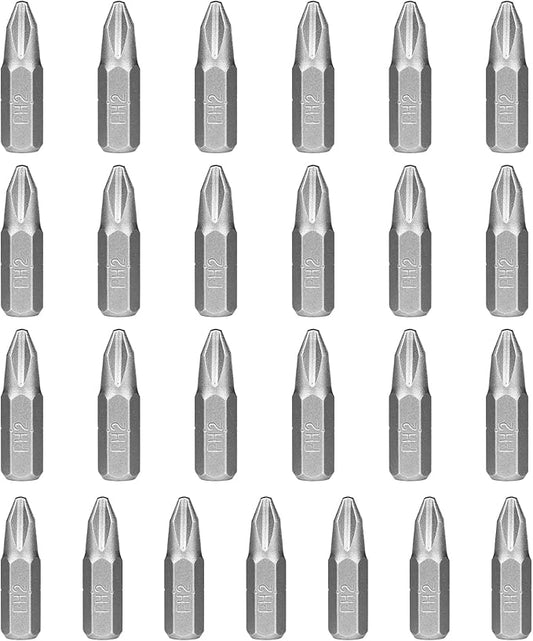 HPHOPE PH2 Screwdriver Bit Set, Phillips #2 Bits 1/4" Hexagon Bit (Length: 1", 25 Pack)