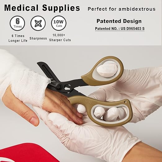 MEUUT 2 Pack Medical Scissors Trauma Shears -8 inch Patented Bandage Scissor Heavy Duty Surgical Grade EMT Scissors for EMT Workers Doctors Nurses