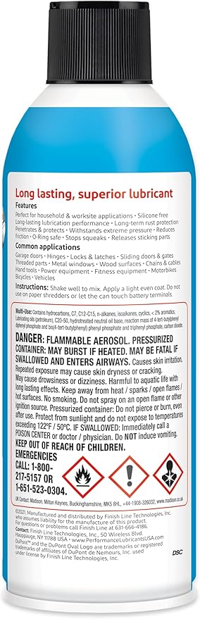 DuPont Multi-Use Lubricant Aerosol Spray with Corrosion Protection ??Long-Lasting Wet-Style Formula for General Purpose Applications, Highly Water Resistant, 11 oz Can