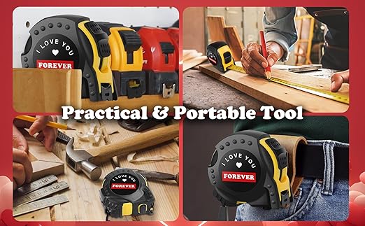 Tape Measure, I Love You Gifts for Men, Wedding Anniversary for Husband Boyfriend, Tool Gift for Him with Box