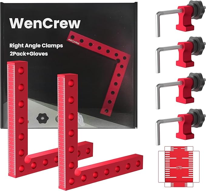 90 Degree Positioning Squares Right Angle Clamps, Clamping Squares for Woodworking Cabinet Clamp Corner Clamps Aluminum Alloy L Type Carpenter Tool for Cabinets, Picture Frame 7.1inch