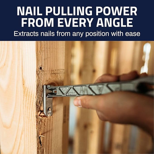 Boss Hammer 9??Boss Paw - Construction-Grade Steel Cats Paw Nail Puller with 4 Points of Pull, 13mm Hex Wrench & Striking Face - Ideal for Framing, Carpentry, and Demo Work - Made in USA - BPST