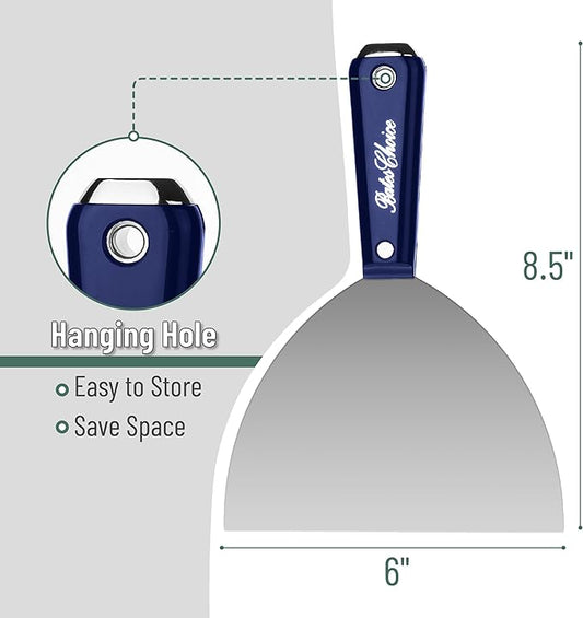 Bates- Putty Knife, 6-Inch, Carbon Steel, Flexible, Metal Scraper, Spackle Knife, Drywall Spackle, Metal Paint Scraper Tool, Putty Knife Scraper, Wall Scraper