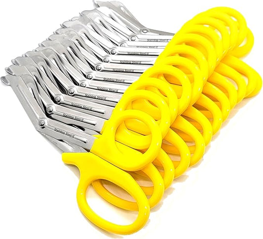 Set of 24 Trauma Paramedic EMT Shears Scissors 7.25"- Made of Premium Quality Stainless Steel - Ideal Gift for EMT, Nurses doctors Firefighter and more (Yellow)
