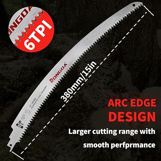 15 Inch Japanese Teeth Reciprocating Saw Blades 3-Piece, Arc Edge Wood Pruning Blades, 6TPI for Tree Trimming, Wood Cutting, Durable & Sharp, Fits Most Reciprocating Saws
