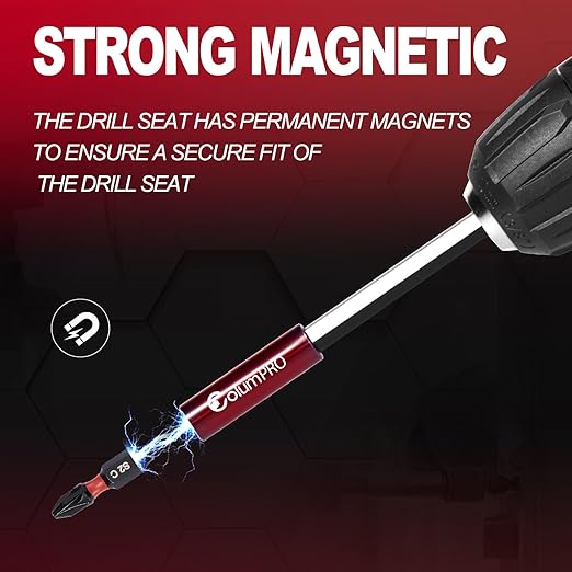 2PCS 12inch Strong Magnetic Drill Bit Extension Holder for Impact Driver,1/4" Hex Shank S2 Steel Magnetic Screwdriver Extension,Drill Bit Extender