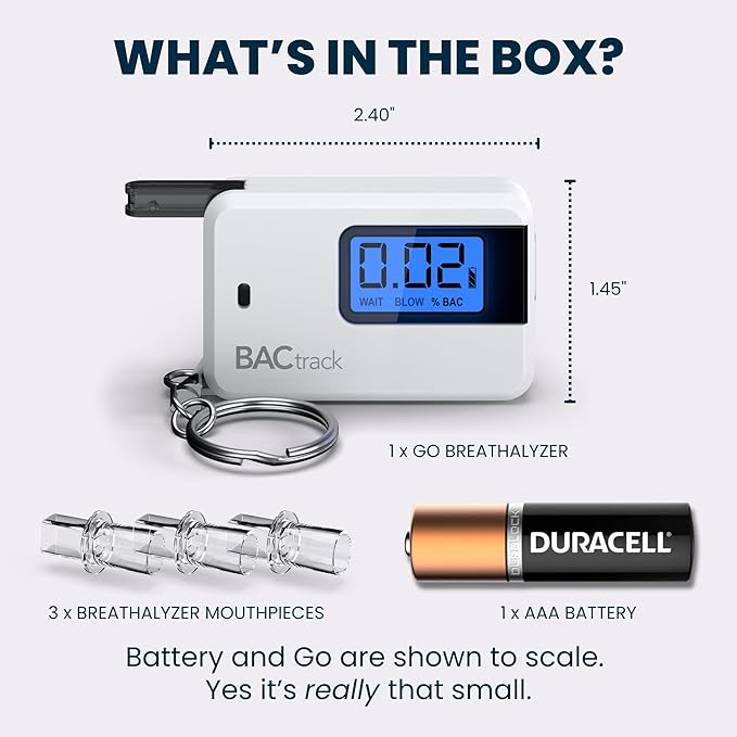 BACtrack Go Keychain Breathalyzer - White (2 Pack) | Ultra-Portable Pocket Keyring Alcohol Tester for Personal Use