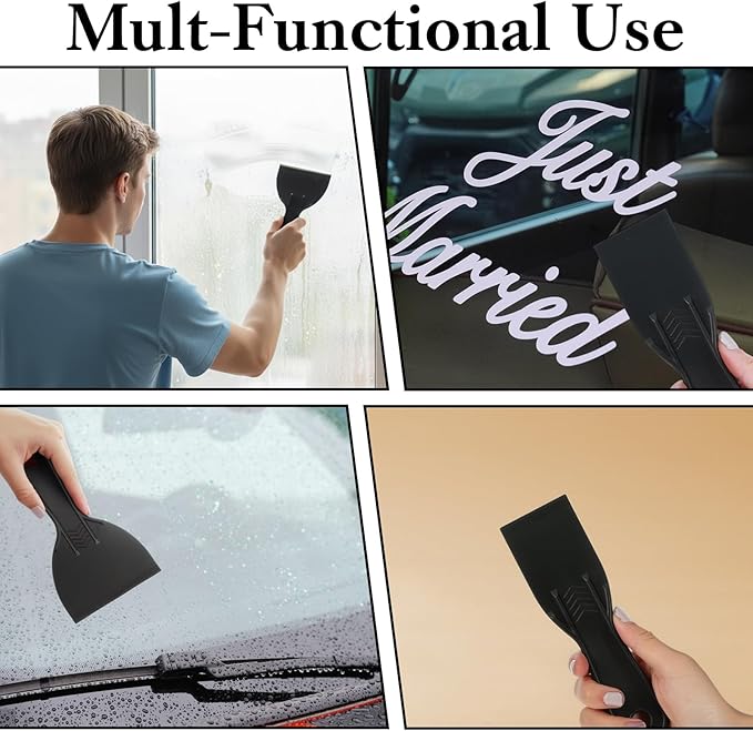 8PCS Plastic Putty Filler Knife Flexible Plastic Paint Scraper Tool Durable Wall Scraper Accessory Non Scratch Easy Cleaning Spackle Knife for Repair Spackling Patching Plastering