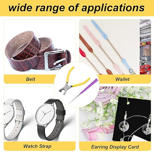 2PCS Band Leather Punching Pliers 2.0mm Belt Punch Tool for Belt Punching Tool Lace Punch Hand Wrist Strap Leather Punching Tool for DIY Craft Shoes Fabric