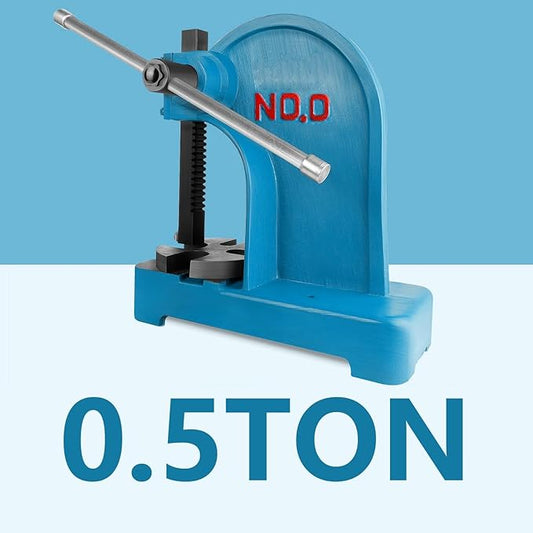 12-inch maximum height press,3-ton heavy-duty manual arbor press, heavy-duty metal punch for rivet punching, benchtop arbor press for stamping, bending, and drawing竊똪eather rivet press(0.5 Ton)