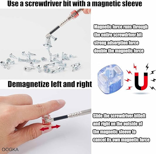 12Pcs High Magnetic Screwdriver Drill Bit Set, 2025 New K5 Impact Resistant Anti-Slip Magnetic Electric Screwdriver Set for Home DIY Professional Use-25 50 65 70 90 150mm