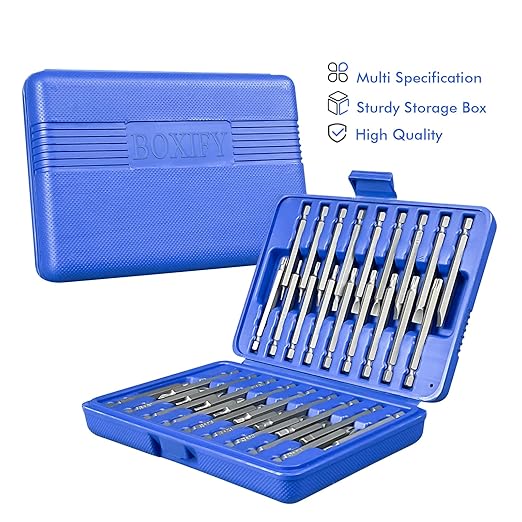 Impact Driver Bit Set 36-Piece, CRV Steel 3-Inch Long, 1/4'' Hex-Shank, Magnetic & Hight Torque for Automotive/Electronics/DIY