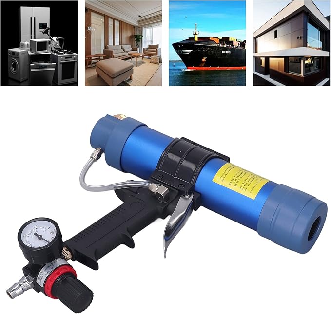 310ML 1/4in Caulk Gun, Cartridge Hand Air Caulking Gun Glass Glue Sealant Gun Cartridge Air Gun Pneumatic Caulking Gun Cartridge Extended Nozzle
