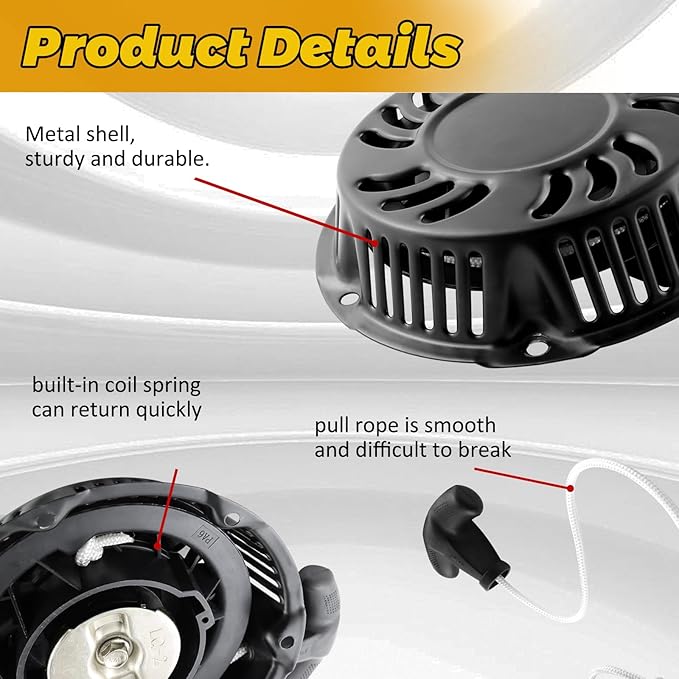 WOTIAN 212cc Pull Start Compatible with Predator 212 Pull Start Assembly Harbor Freight 196cc 212cc 225cc 6.5hp 7hp 7.5hp Recoil Starter for Engine Performance Parts Water Pump Generator 69730 60363