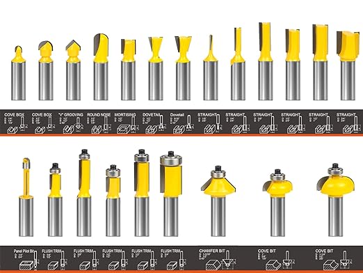 Router Bits Set 1/2 Shank - BAIDETS 35 PCS Router Bit Made of 45# Carbon Steel C3 Alloy Blade for Professional and Beginners Carpenter Woodworking Projects, Model: BRT1235R