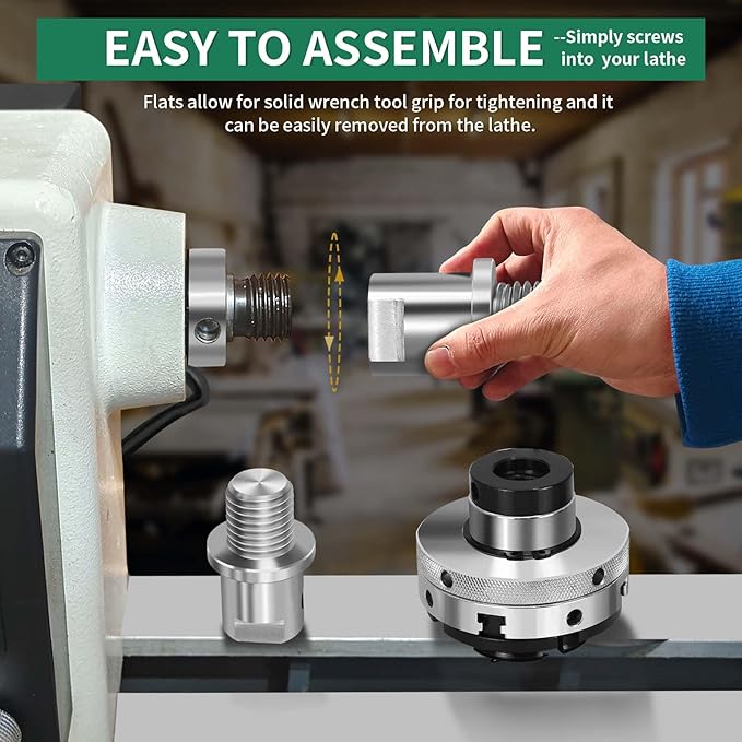 Lathe Headstock Spindle Adapter,Converts 5/8" Shopsmith to 1" x 8TPI for Woodworking Lathe