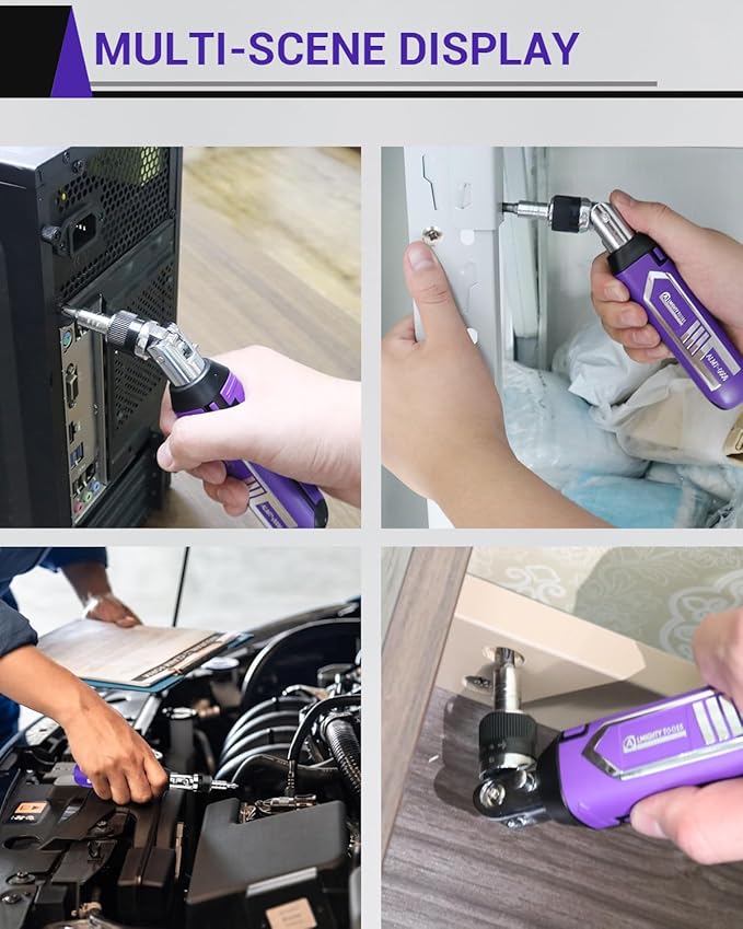 Ratchet Screwdriver Set, 14-in-1 Multi Bit Screwdriver Set, 180째 Pivoting Adjustable Angle Screwdriver, for Home DIY, Electronics, Car Emergency and Garage