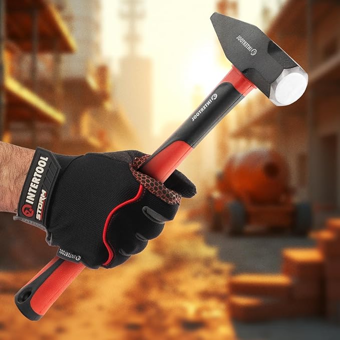 INTERTOOL Black Smith?셲 Hammer | 40 oz (2.5 lbs) Metal Working Tool with Shock Absorbing Anti-Slip Fiberglass Handle HT08-0251