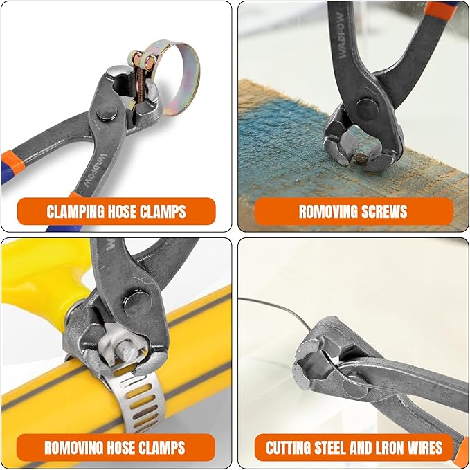 Nail Puller,Pliers,End Cutting Pliers, Carpenter Pincer Tool,Ear Clamp Nail Puller Pliers for Pulling Nails or Cutting Wires,2 PCS Pliers Set, 9" and 10",WPS8302, Blue