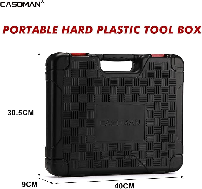 CASOMAN 1/2??Drive Deep Big Impact Socket Set, 21 - Piece Large Spindle Axle Nut Impact Wrench Socket Set, 6 Point, CR-MO, Metric & SAE, 27mm - 41mm, 1-1/16" - 1-5/8"