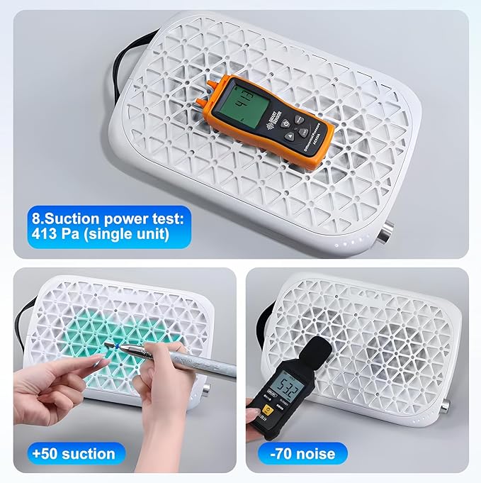 ANGNYA Nail Dust Collector with 2 Brushless Turbo Fans and Built-in Battery, G5 Professional 12000RPM Nail Vacuum Dust Collector, 30PCS Filter Papers Included, 99.99% Suction Power